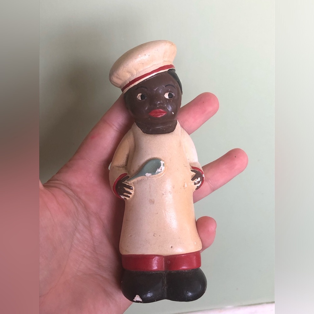 Vtg Chalkware African American Black Chief Cook Figure 5” Tall